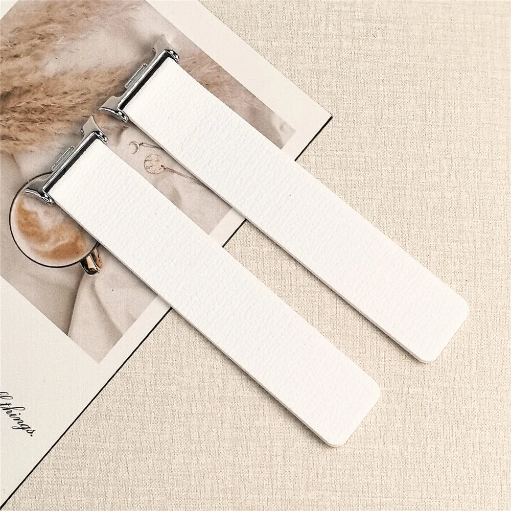 Silicone Band for Samsung Galaxy Watch8 44mm / 40mm / Watch8 Classic 46mm Litchi Texture Magnetic Strap - White - 3