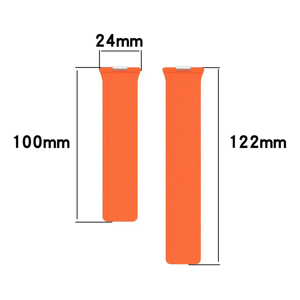Silicone Band for Huawei Watch Fit 4 Pro / Fit 4 / Fit 3 Litchi Texture Magnetic Strap - Starlight / Orange - 4