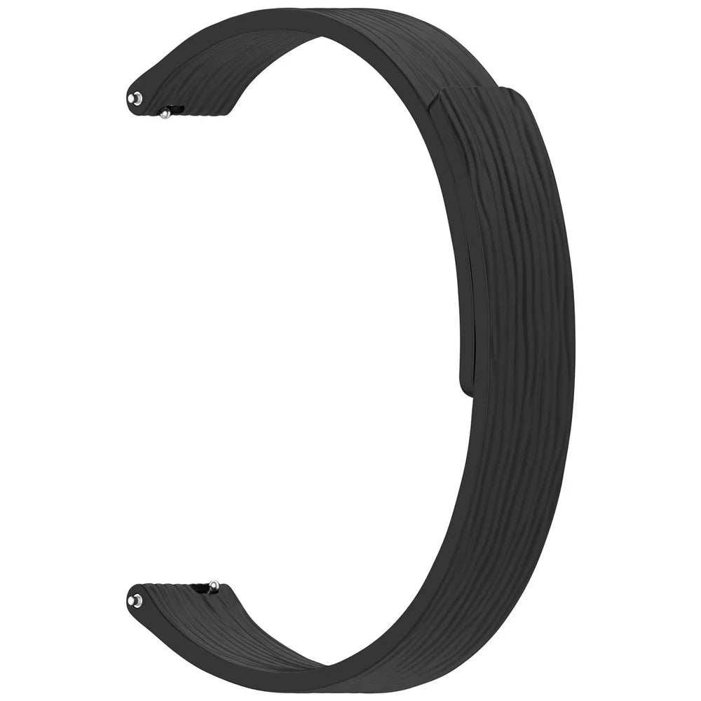 Striped Silicone Strap for Xiaomi Smart Band 10 / 10 NFC / 9 / 9 NFC / 8 / 8 NFC Magnetic Watch Band - Black - 3