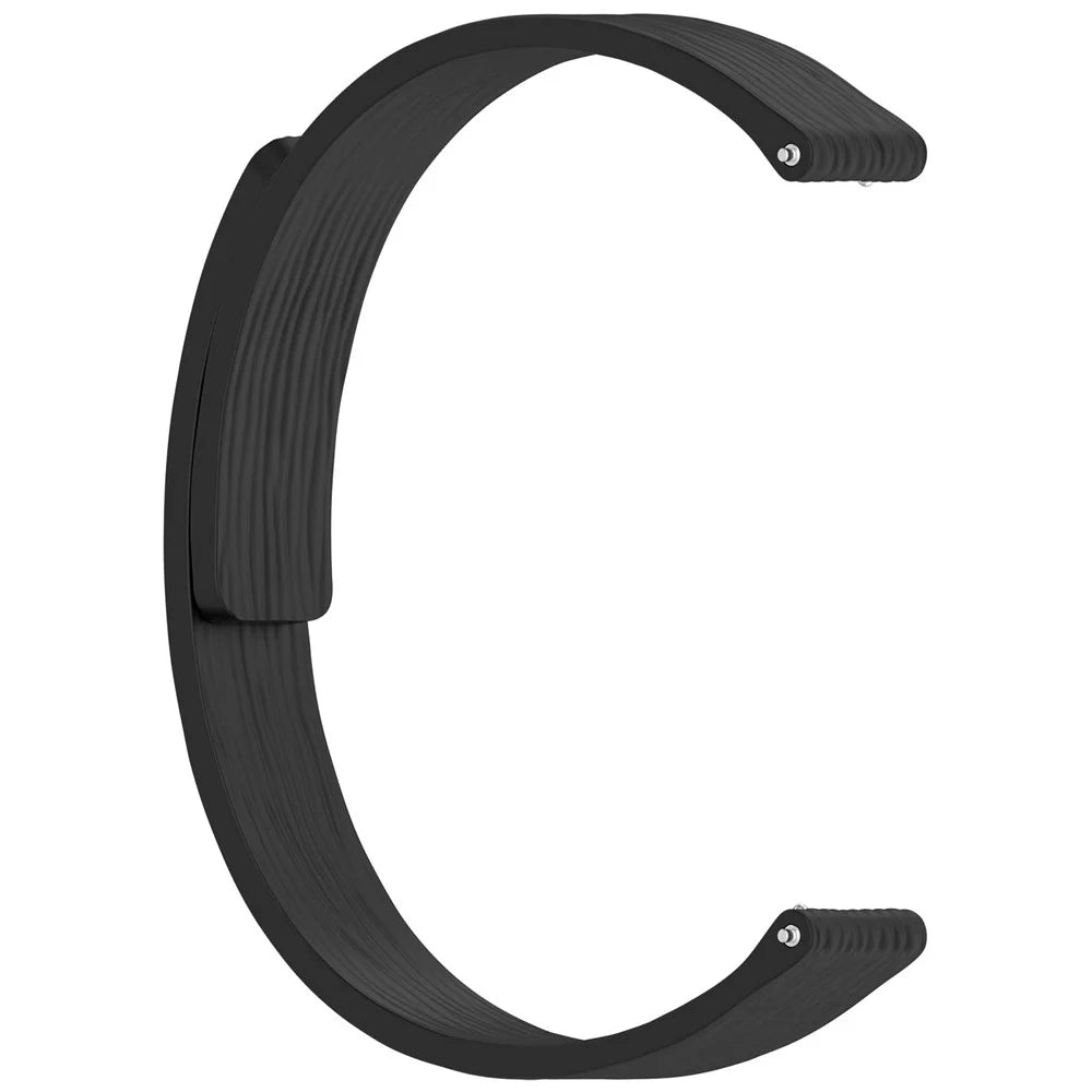Striped Silicone Strap for Xiaomi Smart Band 10 / 10 NFC / 9 / 9 NFC / 8 / 8 NFC Magnetic Watch Band - Black - 4