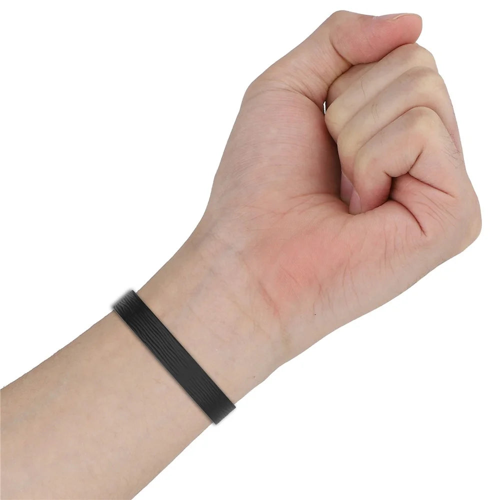 Striped Silicone Strap for Xiaomi Smart Band 10 / 10 NFC / 9 / 9 NFC / 8 / 8 NFC Magnetic Watch Band - Black - 6