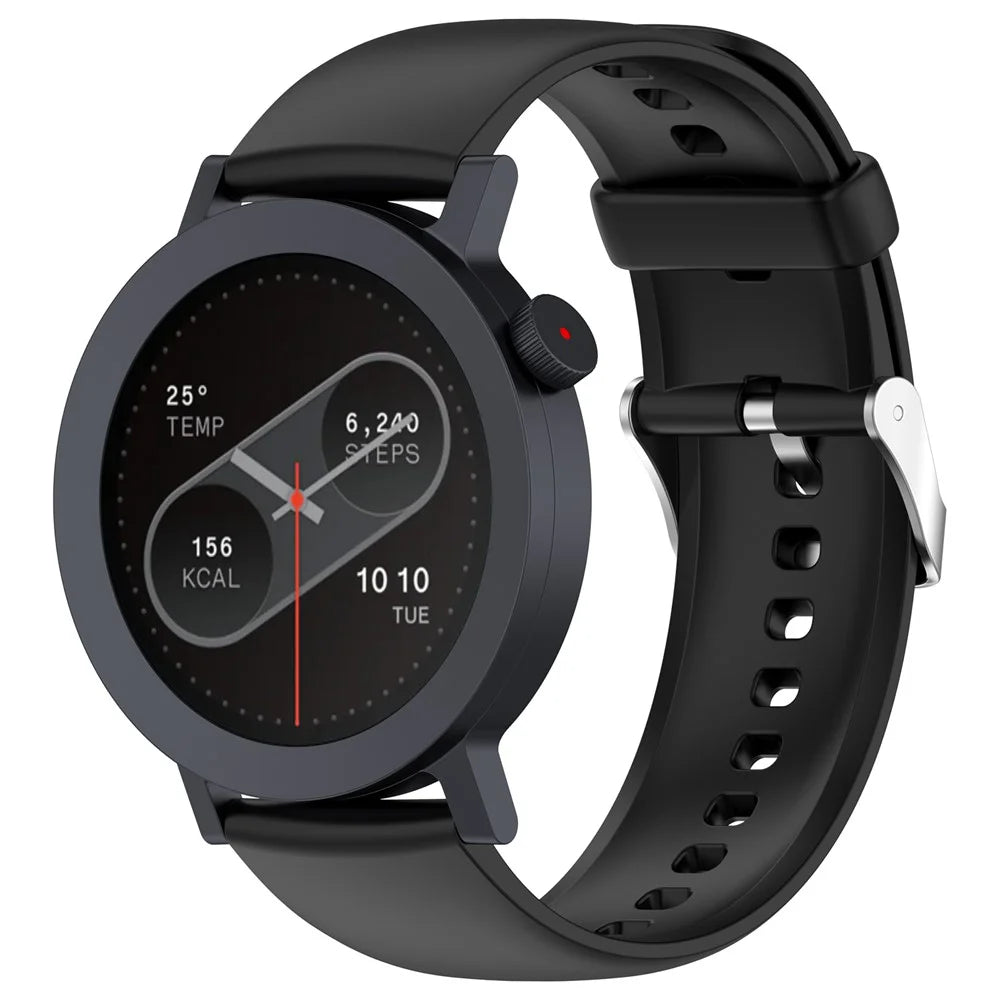 Smartwatch Band for Nothing CMF Watch 3 Pro / Watch Pro 2 / Watch Pro Silicone Wrist Strap with Silver Buckle - Black - 2