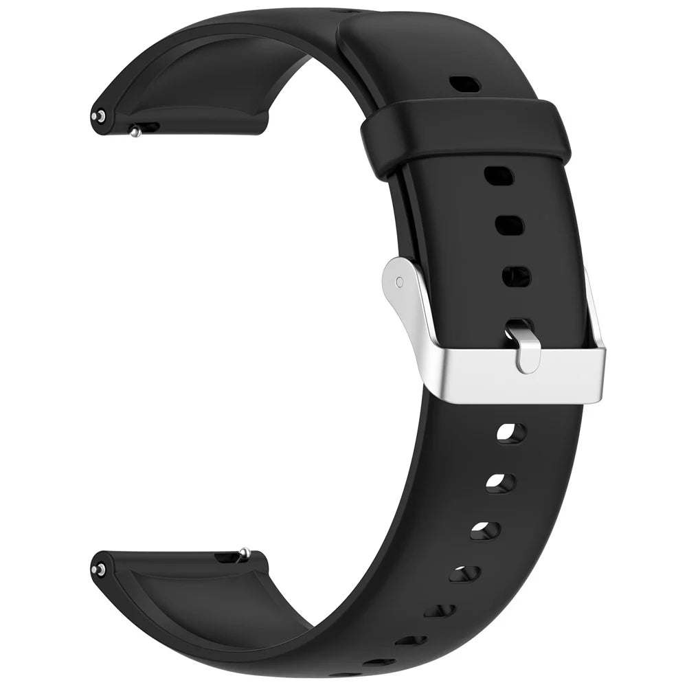Smartwatch Band for Nothing CMF Watch 3 Pro / Watch Pro 2 / Watch Pro Silicone Wrist Strap with Silver Buckle - Black - 3