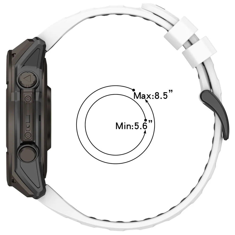 26mm Replacement Strap for Garmin quatix 8 51mm / Fenix 8 51mm / epix Pro 51mm Dual Color Silicone Watch Band - White / Black - 7