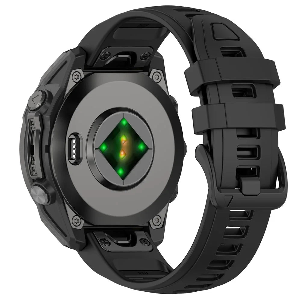 20mm Replacement Strap for Garmin Instinct E 40mm / Fenix 8 43mm / 7S Dual Color Silicone Watch Band - Black - 1