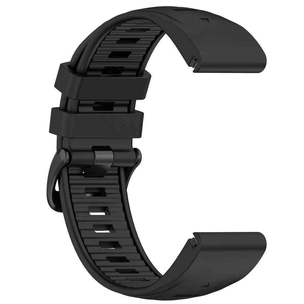 20mm Replacement Strap for Garmin Instinct E 40mm / Fenix 8 43mm / 7S Dual Color Silicone Watch Band - Black - 2