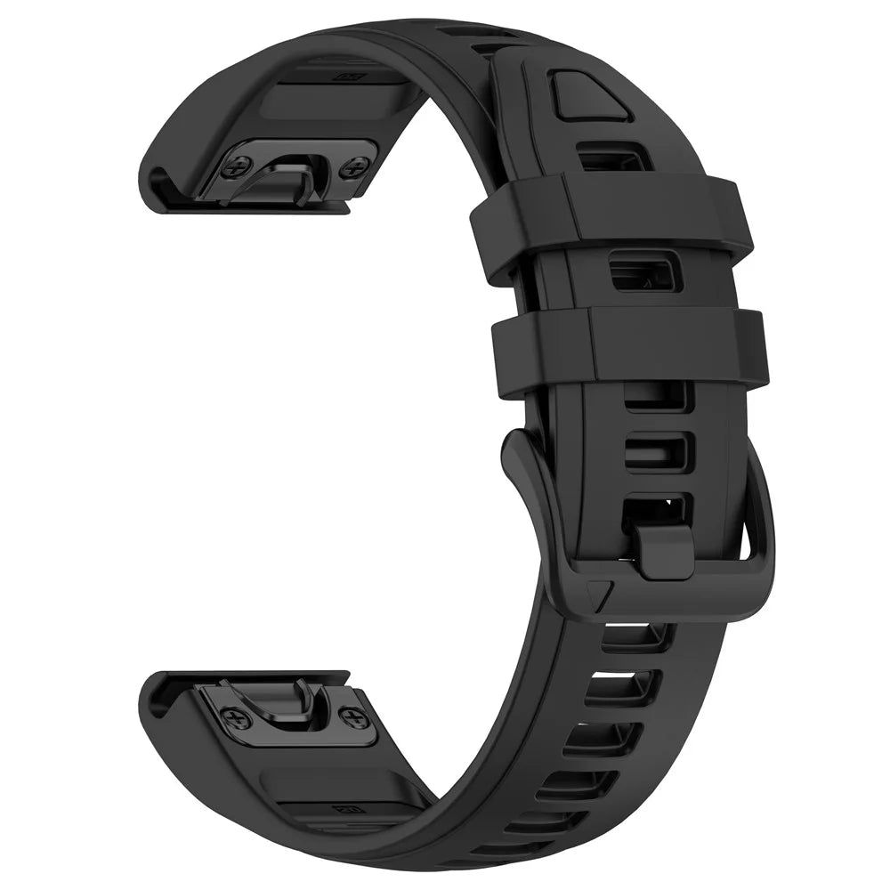 20mm Replacement Strap for Garmin Instinct E 40mm / Fenix 8 43mm / 7S Dual Color Silicone Watch Band - Black - 3
