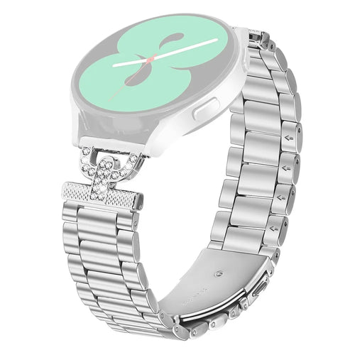 Watch Strap for SyncUP Kids Watch Silver Stainless Steel Band D-Shape Rhinestones Decor - 1