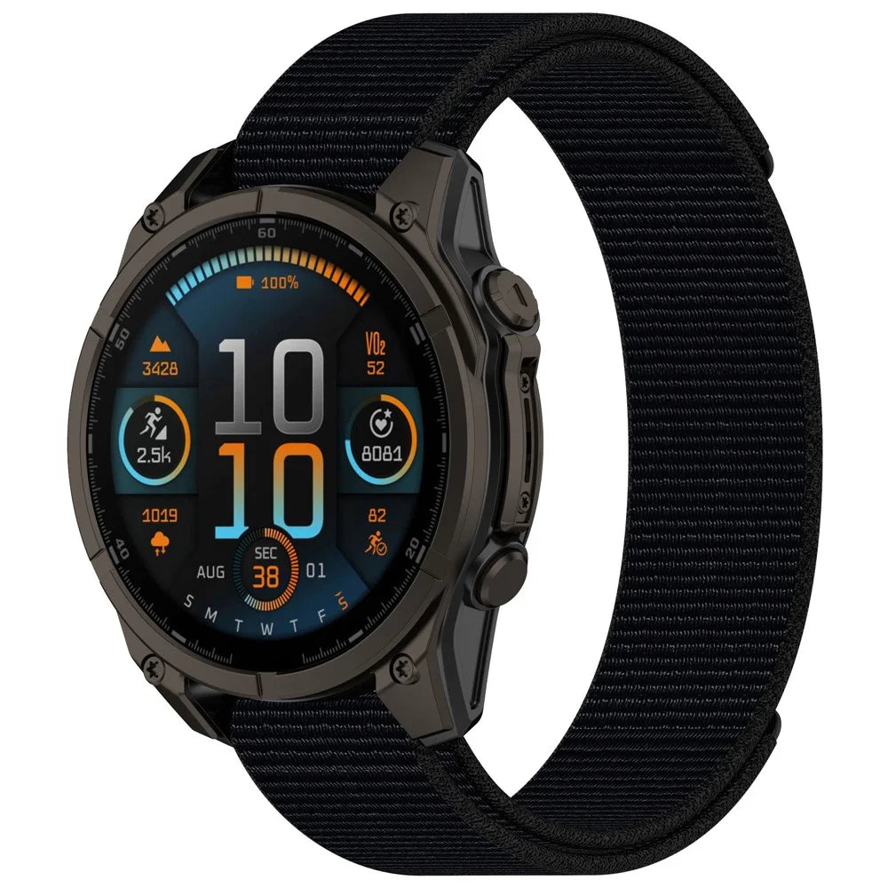 20mm Nylon Watch Band for Garmin Fenix 8 43mm / Instinct E 40mm Magic Tape Replacement Strap - Black - 3
