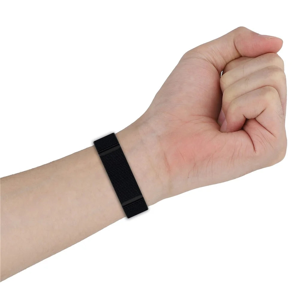 20mm Nylon Watch Band for Garmin Fenix 8 43mm / Instinct E 40mm Magic Tape Replacement Strap - Black - 5