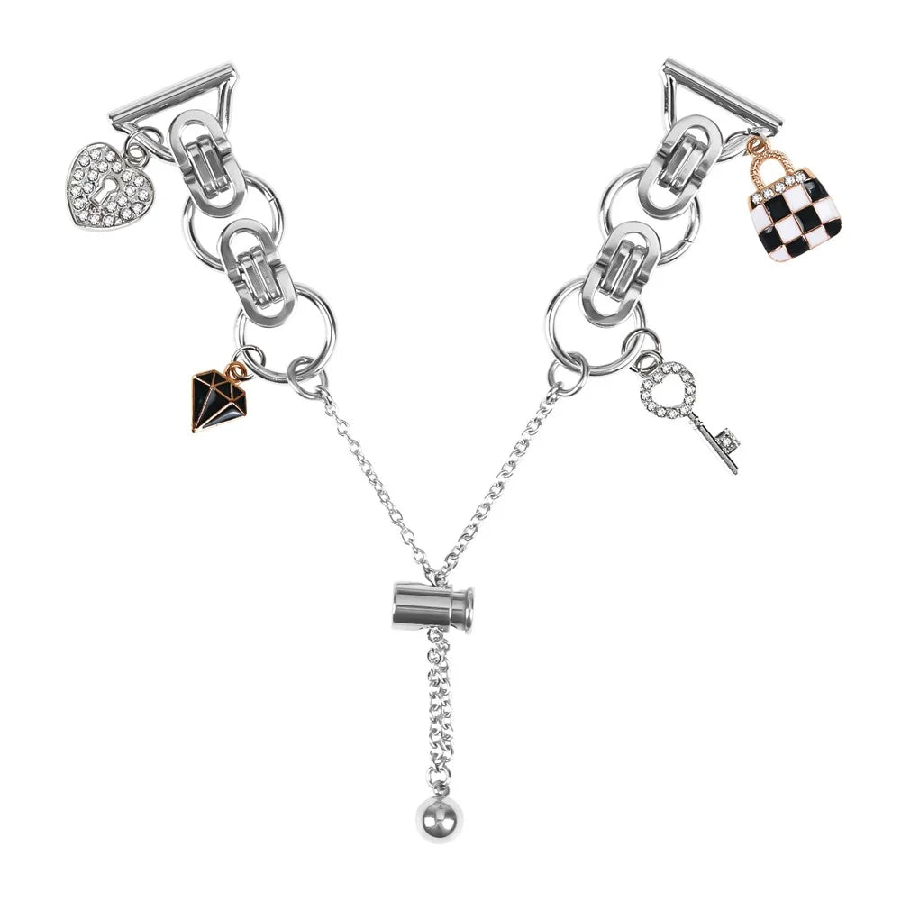 For Haylou BLING LS12 Silver Watch Band Adjustable Single Chain Style Metal Alloy Strap - 1