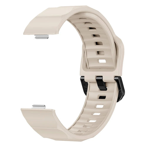 Silicone Strap for Huawei Watch Fit 4 Pro / Fit 4 / Fit 3 Wave Design Replacement Watch Band - Starlight - 1