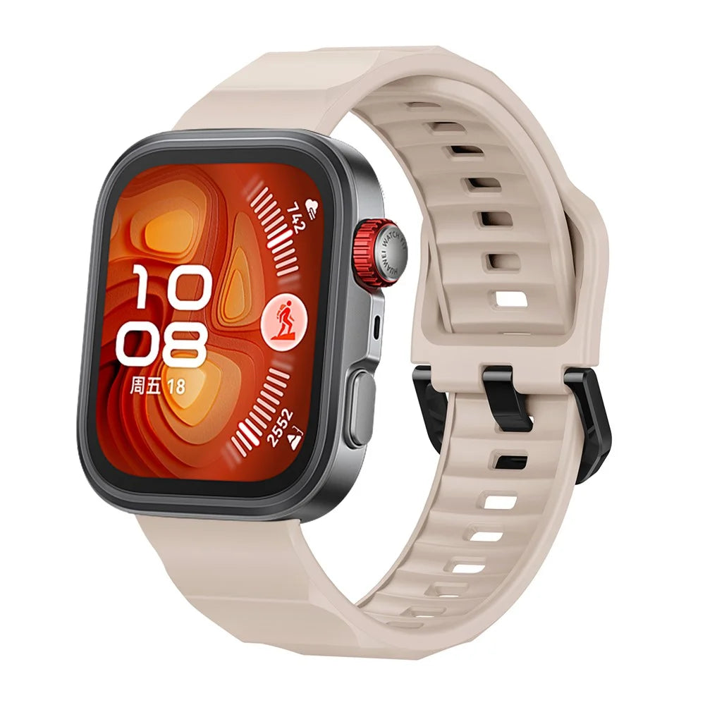 Silicone Strap for Huawei Watch Fit 4 Pro / Fit 4 / Fit 3 Wave Design Replacement Watch Band - Starlight - 2