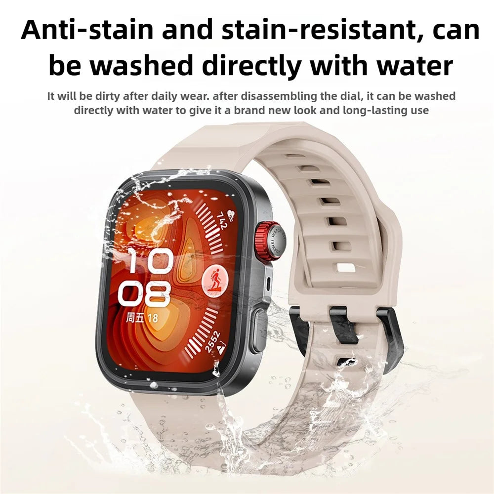 Silicone Strap for Huawei Watch Fit 4 Pro / Fit 4 / Fit 3 Wave Design Replacement Watch Band - Starlight - 3