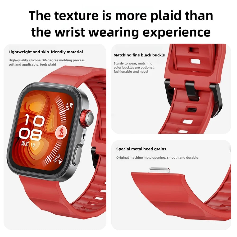 Silicone Strap for Huawei Watch Fit 4 Pro / Fit 4 / Fit 3 Wave Design Replacement Watch Band - Starlight - 4
