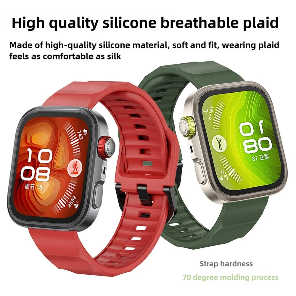 Silicone Strap for Huawei Watch Fit 4 Pro / Fit 4 / Fit 3 Wave Design Replacement Watch Band - Starlight - 5