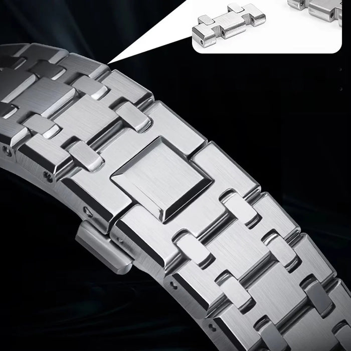 For Huami Amazfit T-Rex 2 Stainless Steel Watch Band with Butterfly Clasp - Silver - 5