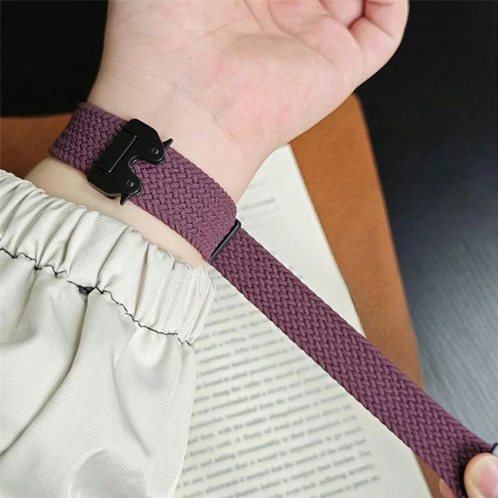For Huami Amazfit T-Rex 3 A2322 Nylon Watch Band Braided Replacement Strap - White Rainbow - 7