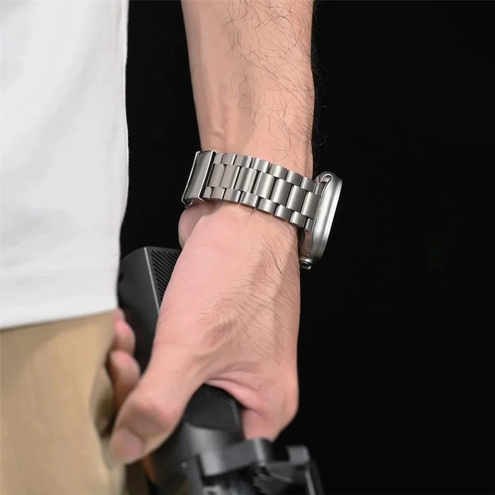 For Samsung Galaxy Watch Ultra 47mm / Ultra (2025) 47mm Watch Band Titanium Alloy 3-Bead Wrist Strap - Silver - 6