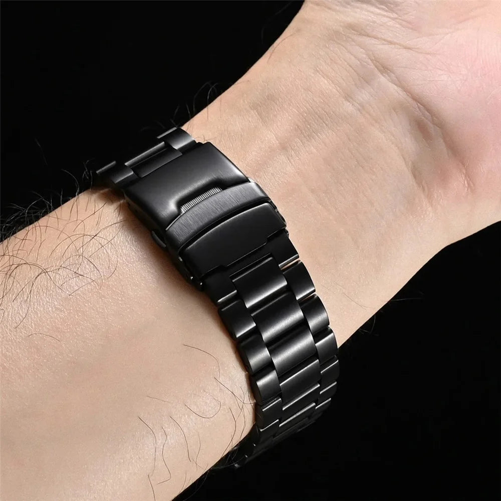Watch Band for Samsung Galaxy Watch8 44mm / 40mm / Watch8 Classic 46mm Titanium Alloy 3-Bead Wrist Strap - Silver - 7