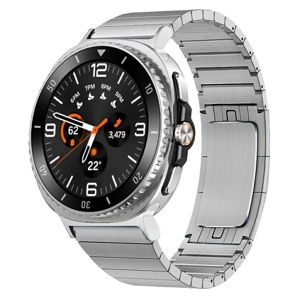 Watch Band for Samsung Galaxy Watch8 44mm / 40mm / Watch8 Classic 46mm Titanium Alloy 1-Bead Wrist Strap - Silver - 2