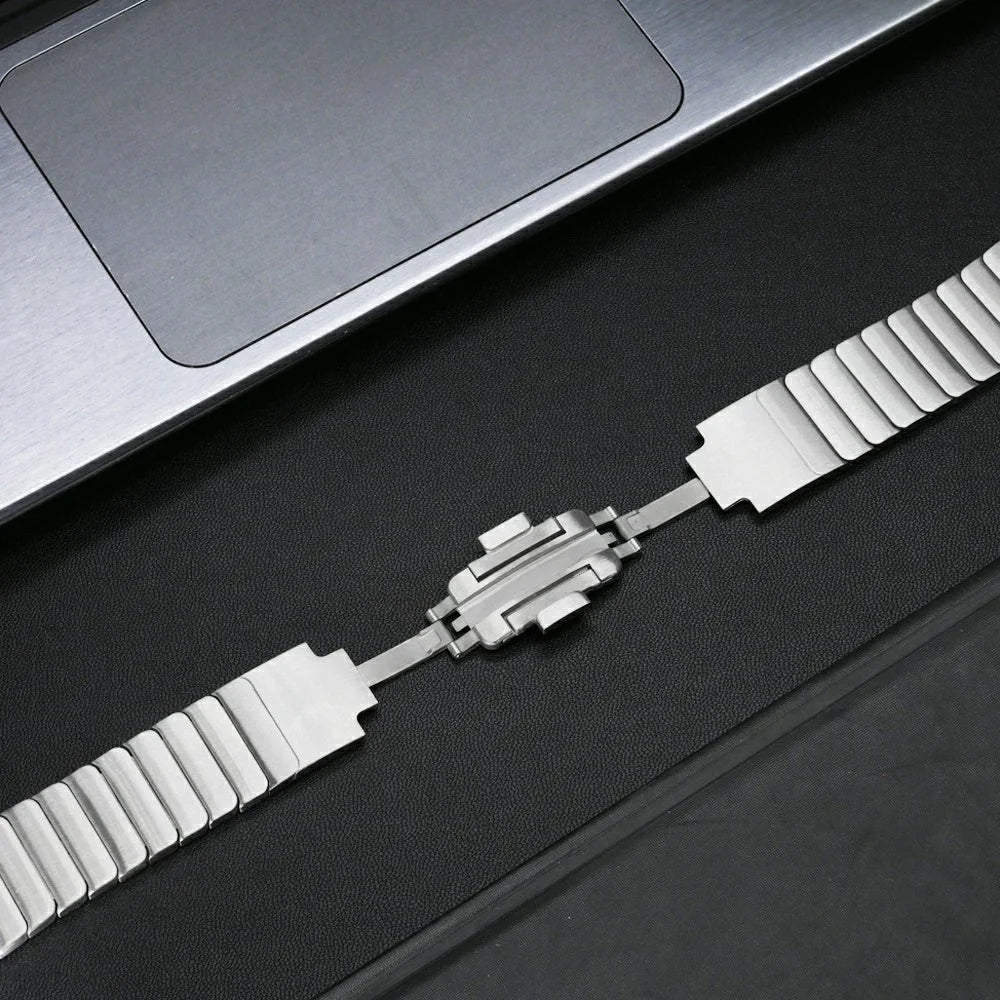 Watch Band for Samsung Galaxy Watch8 44mm / 40mm / Watch8 Classic 46mm Stainless Steel 1-Bead Wrist Band - Silver - 5