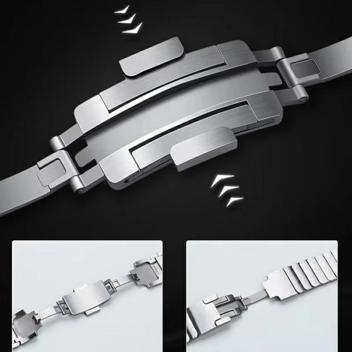 For Huami Amazfit T-Rex Pro A1918 Watch Band 1-Bead Stainless Steel Wrist Band - Grey - 7