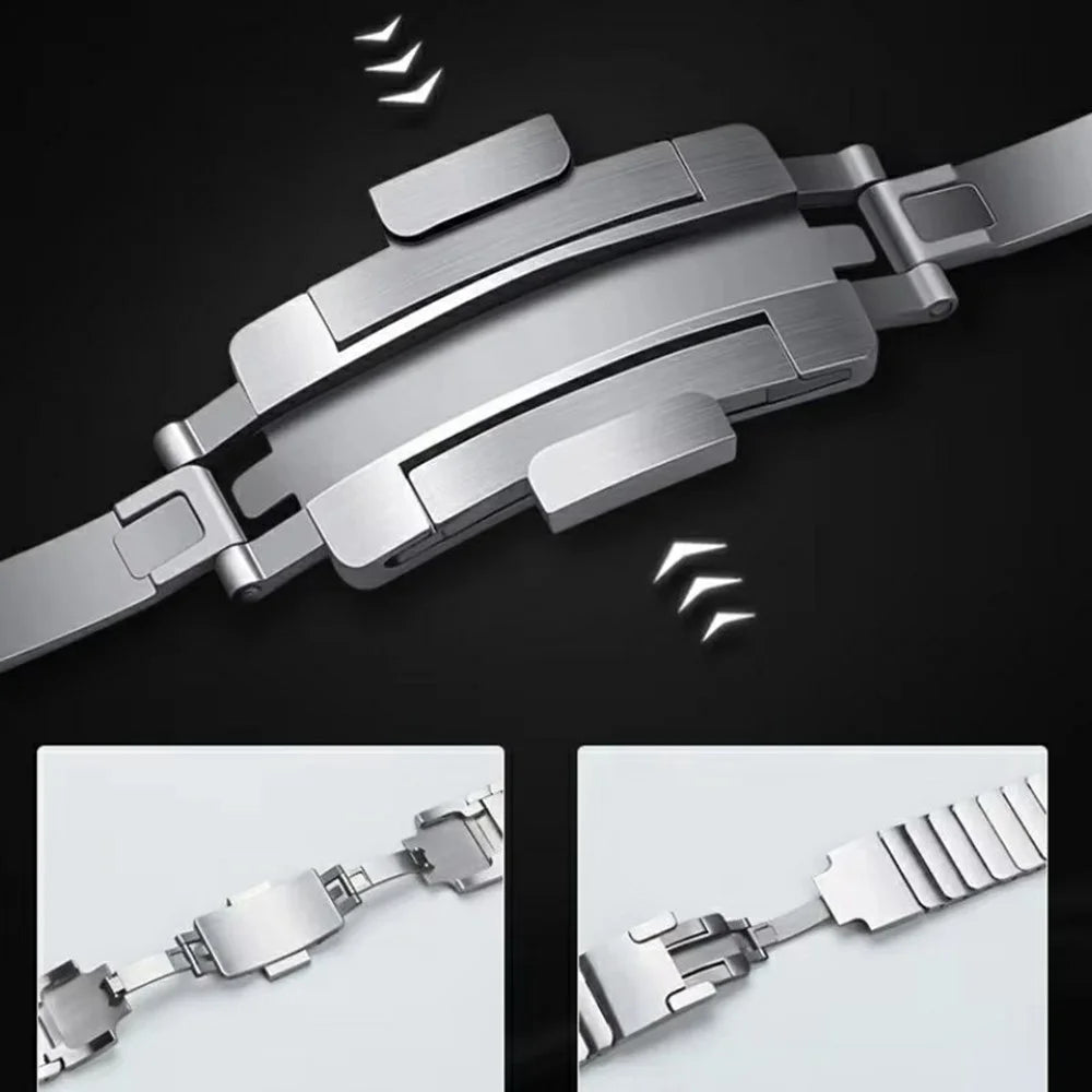 For Huami Amazfit T-Rex 2 Watch Band 1-Bead Stainless Steel Wrist Band - Grey - 7