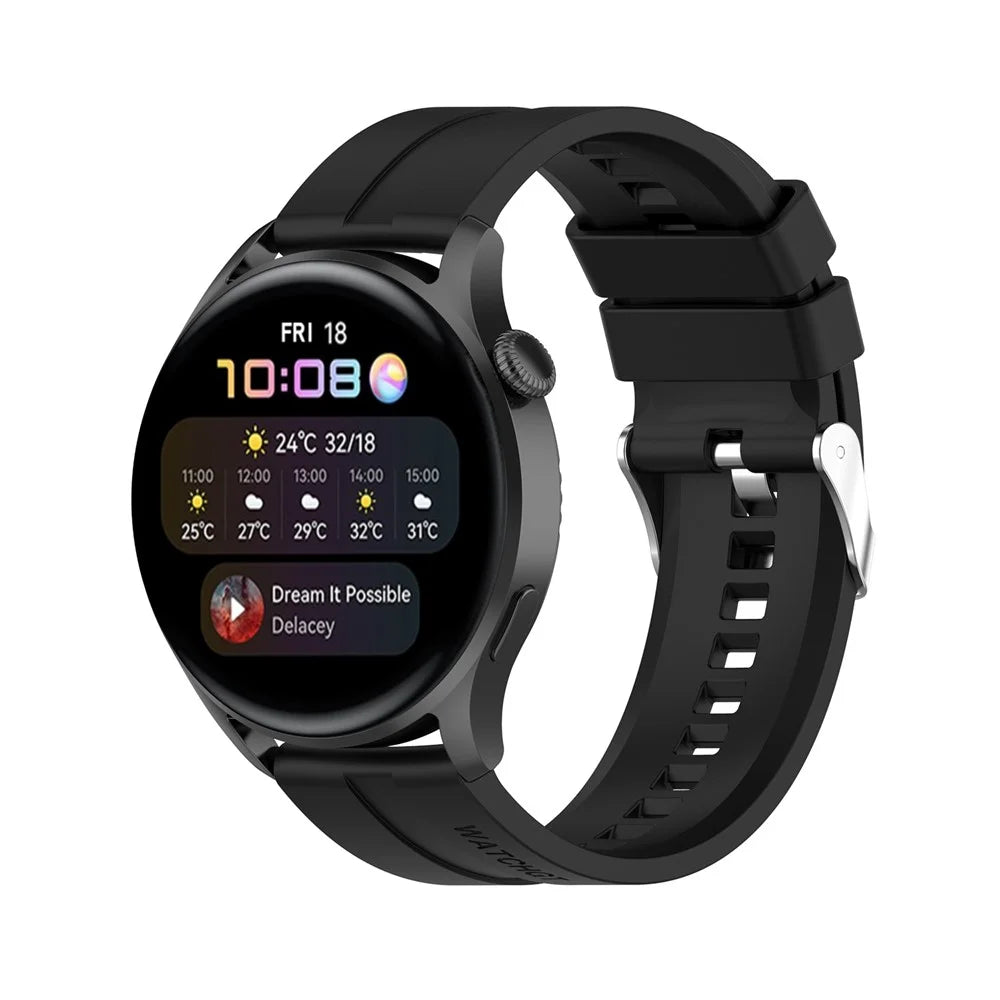 Replacement Silicone Adjustable Watch Band Strap 22mm for Huawei Watch 3 / Watch 3 Pro / Watch GT 2 46mm / Watch Buds - Black - 4