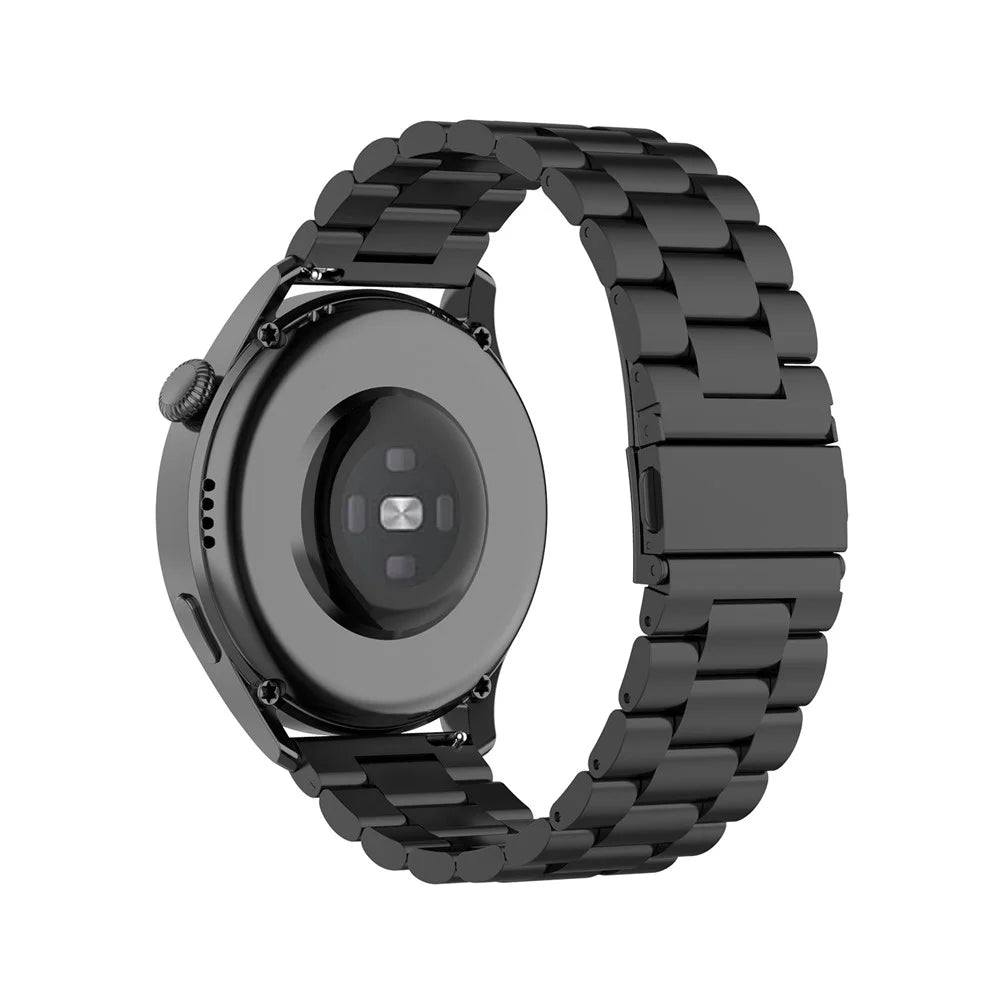 Replacement 3 Beads Stainless Steel Watchband Wrist Strap 22mm for Huawei Watch 3/Watch 3 Pro - Black - 1