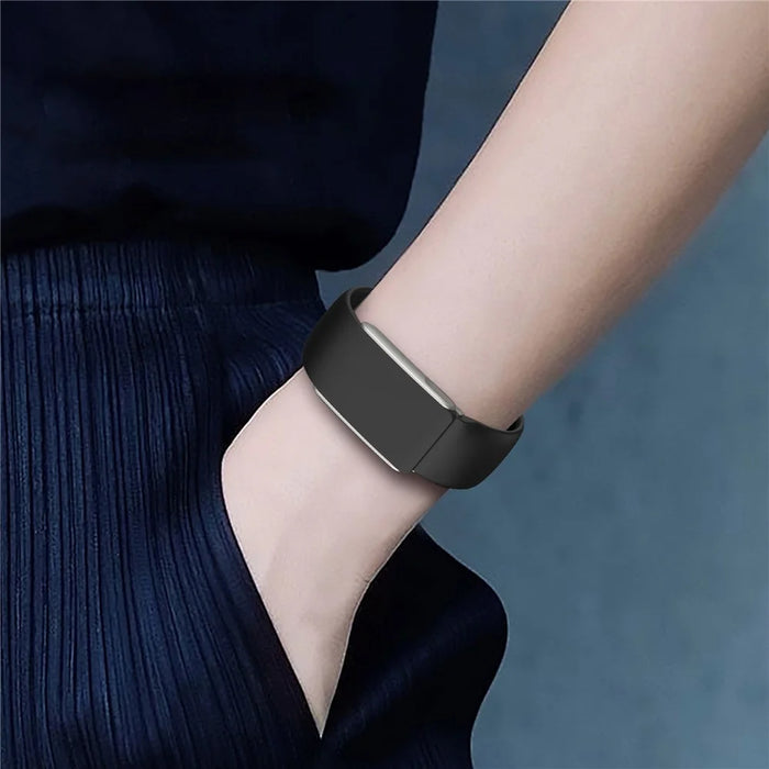 For WHOOP 5.0 LIFE MG Replacement Strap Smart Fitness Solid Color Silicone Wristband - Black - 4