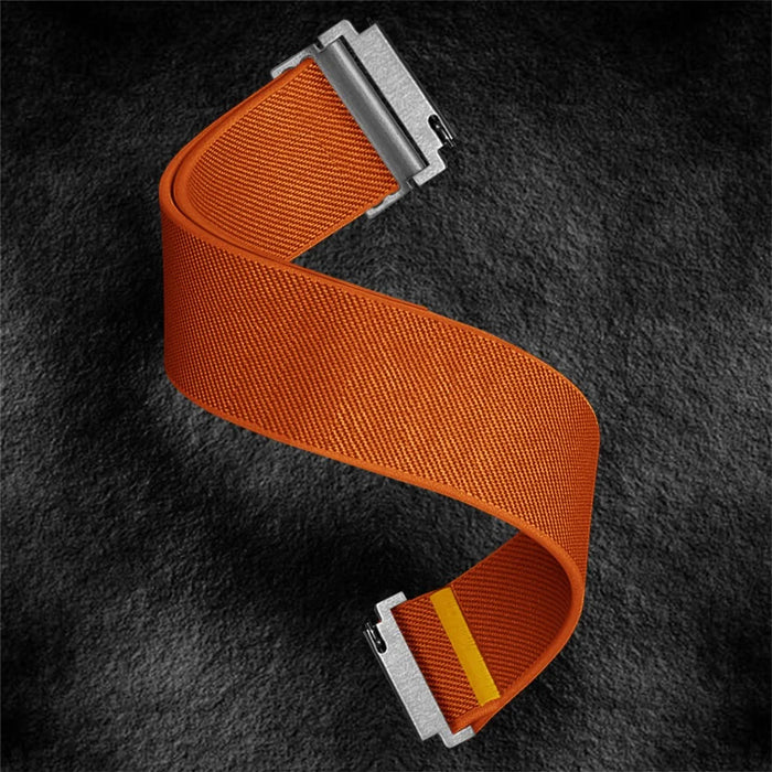 For Huawei Watch GT 5 46mm Nylon Watch Band 22mm Adjustable Elastic Replacement Strap - Orange - 5