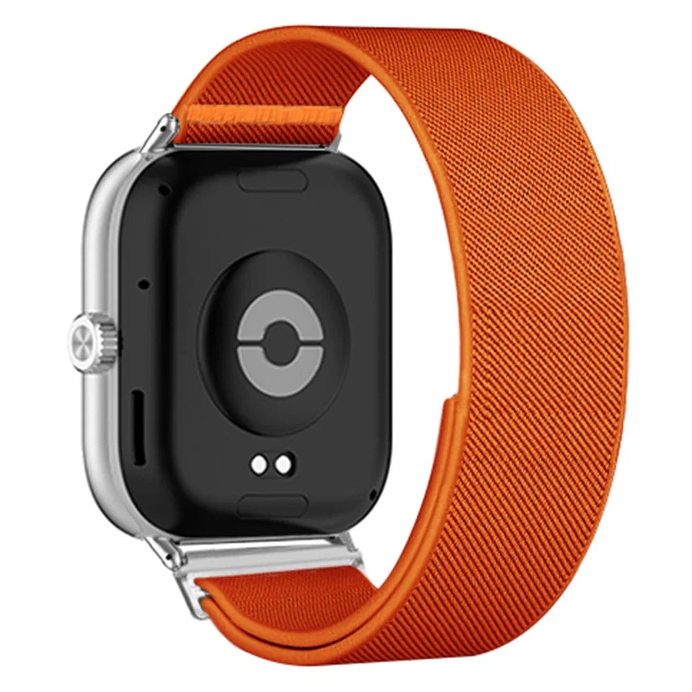 Nylon Watch Band for Xiaomi Smart Band 10 Pro / 9 Pro / 8 Pro / Redmi Watch 6 / 5 / 4 Adjustable Elastic Replacement Strap - Orange - 1