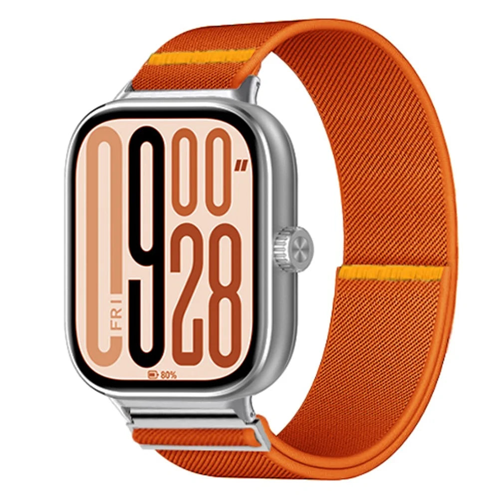 Nylon Watch Band for Xiaomi Smart Band 10 Pro / 9 Pro / 8 Pro / Redmi Watch 6 / 5 / 4 Adjustable Elastic Replacement Strap - Orange - 2