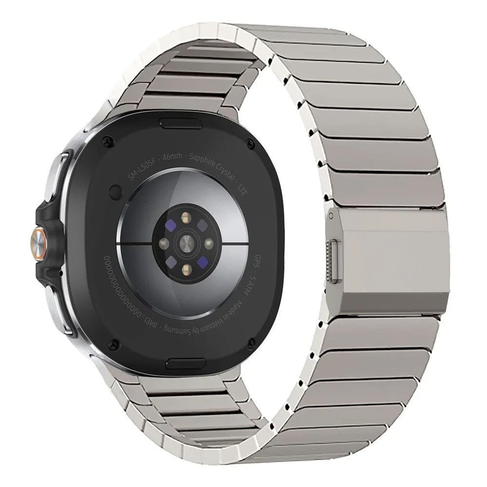 Replacement Band for Samsung Galaxy Watch8 44mm / 40mm / Watch8 Classic 46mm Stainless Steel Watch Strap - Titanium - 1