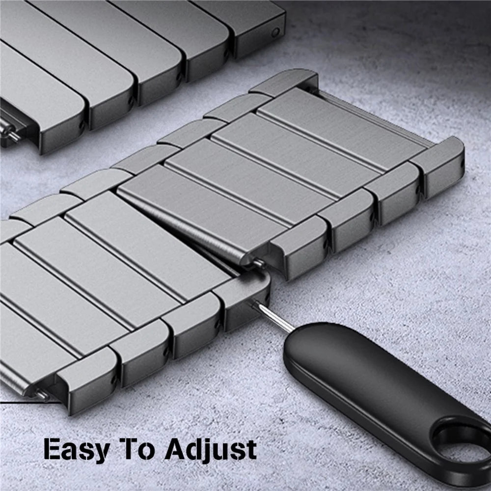 Replacement Band for Samsung Galaxy Watch8 44mm / 40mm / Watch8 Classic 46mm Stainless Steel Watch Strap - Titanium - 4