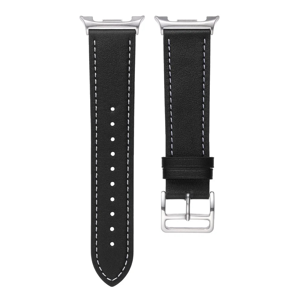 Replacement Strap for Samsung Galaxy Watch8 44mm / 40mm / Watch8 Classic 46mm Genuine Cow Leather Watch Band - Black - 3