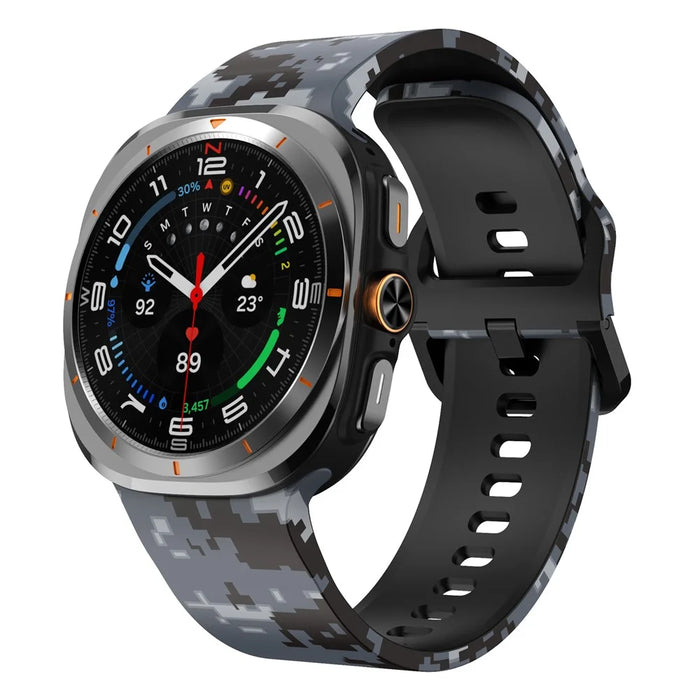 Silicone Strap for Samsung Galaxy Watch Ultra (2025) 47mm / Ultra 47mm Pattern Design Replacement Watch Band - Digital Camo - 2
