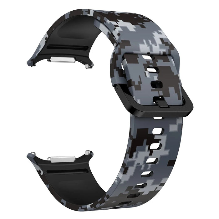 Silicone Strap for Samsung Galaxy Watch Ultra (2025) 47mm / Ultra 47mm Pattern Design Replacement Watch Band - Digital Camo - 3