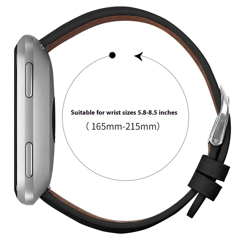 Replacement Strap for Fitbit Versa / Versa Lite / Versa 2 Litchi Texture PU Leather Watch Band with Metal Buckle - Black - 6