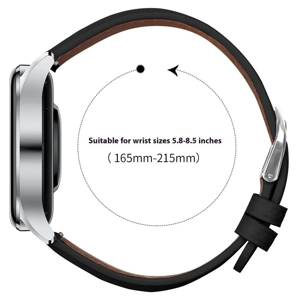 Replacement Strap for Samsung Galaxy Watch 46mm Litchi Texture PU Leather Watch Band with Metal Buckle - Black - 6
