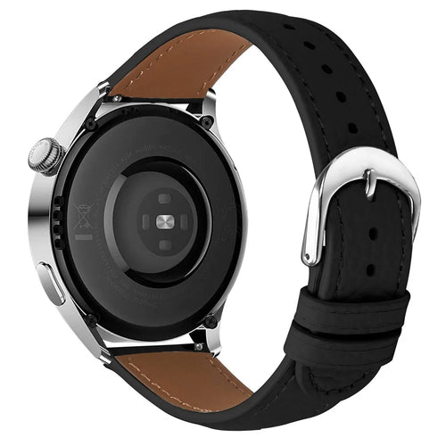 Replacement Strap for Huawei Watch 4 / Watch 4 Pro Litchi Texture PU Leather Watch Band with Metal Buckle - Black - 1