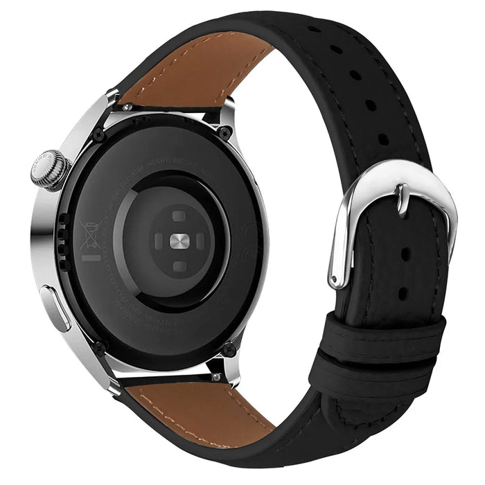 Replacement Strap for Huawei Watch Ultimate Litchi Texture PU Leather Watch Band with Metal Buckle - Black - 1