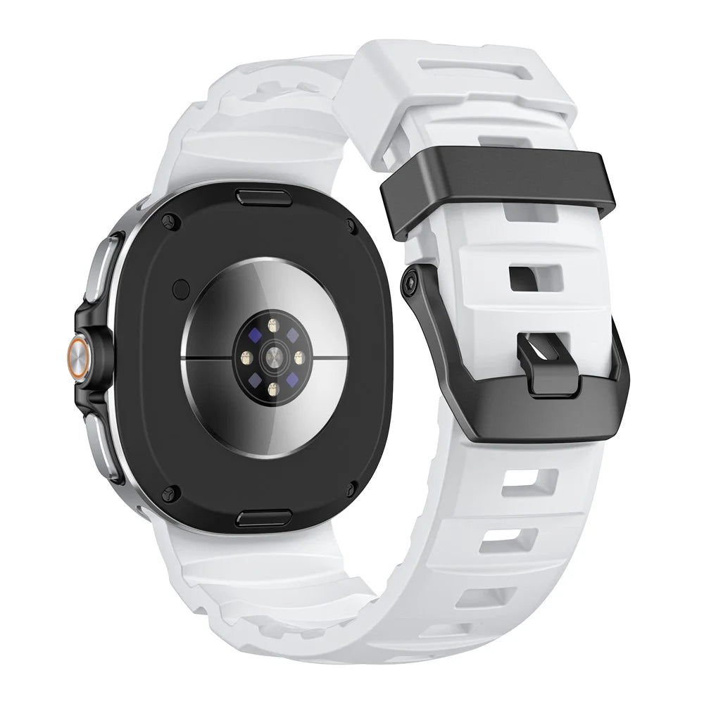 Watch Band For Samsung Galaxy Watch8 40mm / 46mm / Watch8 Classic 46mm Adjustable Silicone Replacement Sports Strap - White - 1
