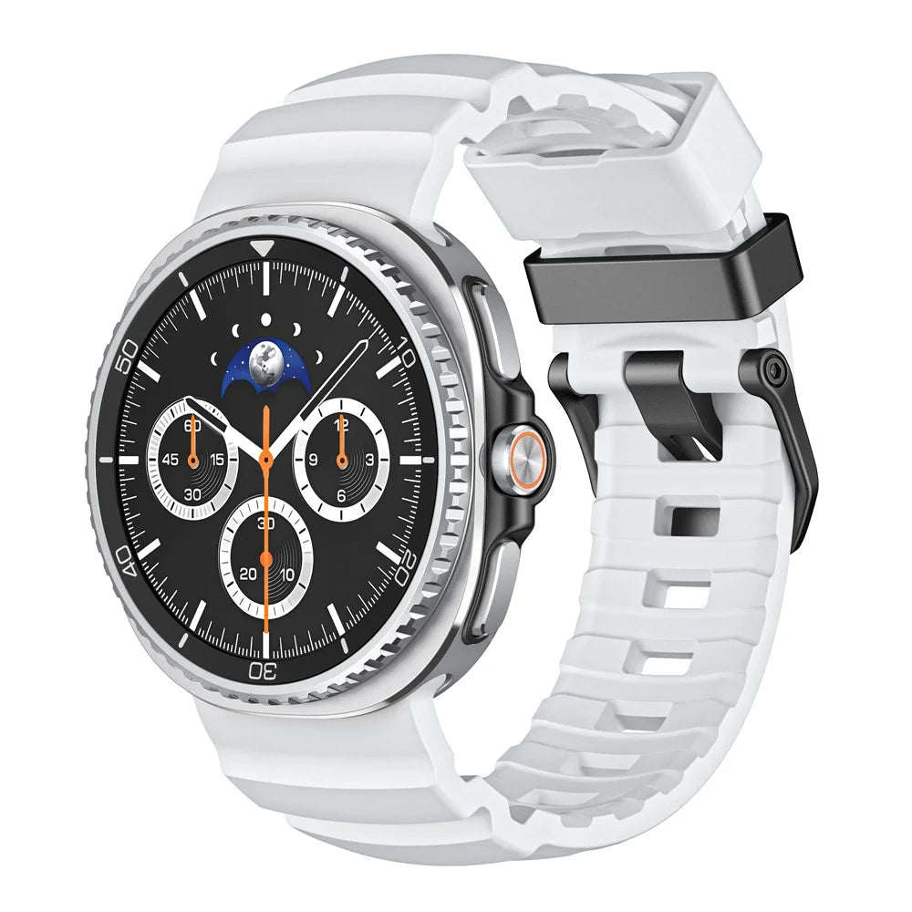 Watch Band For Samsung Galaxy Watch8 40mm / 46mm / Watch8 Classic 46mm Adjustable Silicone Replacement Sports Strap - White - 3