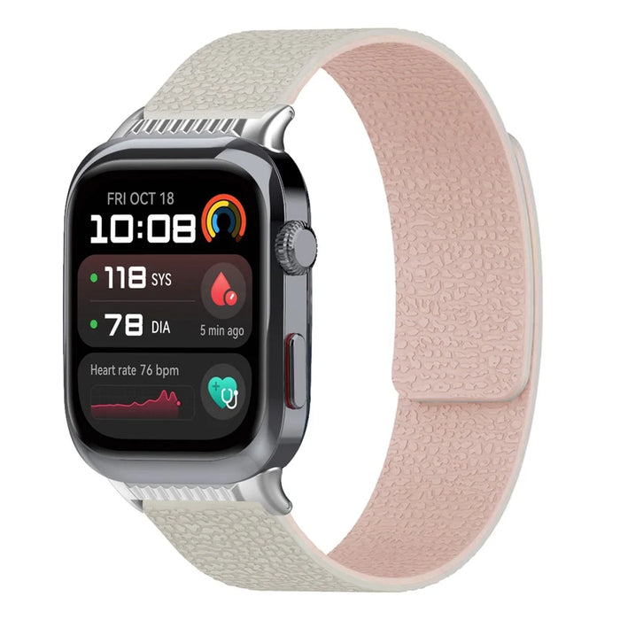 For Huawei Watch D2 Silicone Watch Band Litchi Texture Magnetic Wrist Strap -  Starlight  /  Pink - 2