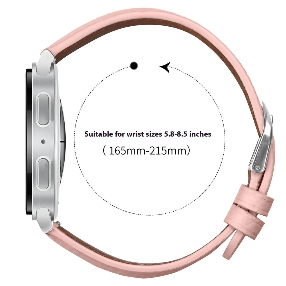 Replacement Strap for Samsung Galaxy Watch Ultra2 47mm / Watch Ultra (2025) 47mm / Watch Ultra 47mm Litchi Texture PU Leather Watch Band with Metal Buckle - Light Pink - 6