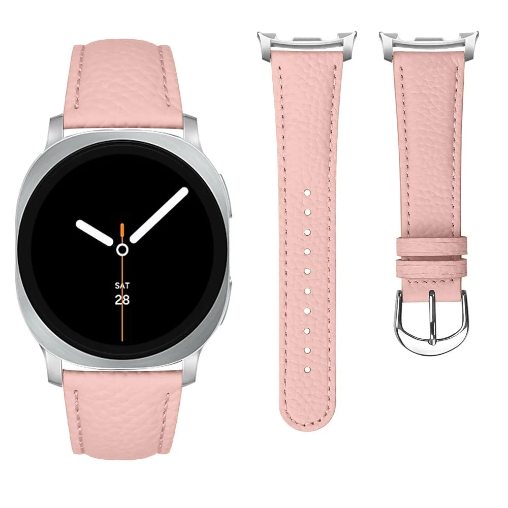 Replacement Strap for Samsung Galaxy Watch Ultra2 47mm / Watch Ultra (2025) 47mm / Watch Ultra 47mm Litchi Texture PU Leather Watch Band with Metal Buckle - Light Pink - 3