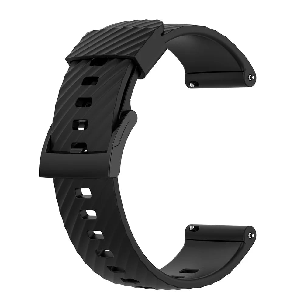 24mm Soft Silicone Replacement Accessory Watch Band Wrist Strap for Suunto Spartan Sport / Spartan Sport Wrist HR / Suunto 9 / 9 Baro / Suunto 7 / Suunto D5 - Black - 1