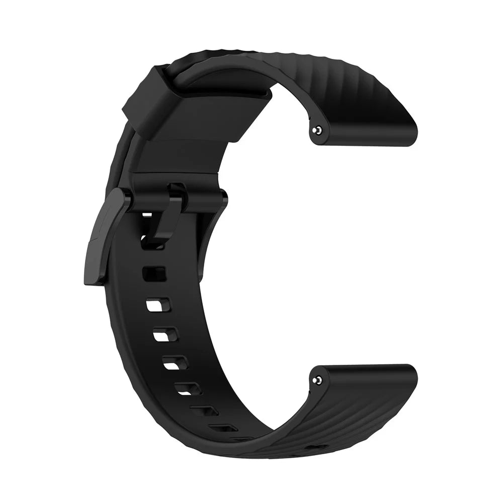 24mm Soft Silicone Replacement Accessory Watch Band Wrist Strap for Suunto Spartan Sport / Spartan Sport Wrist HR / Suunto 9 / 9 Baro / Suunto 7 / Suunto D5 - Black - 4